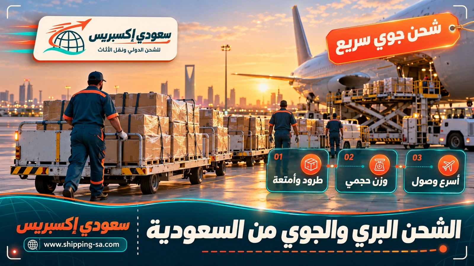 الشحن البري والجوي من السعودية