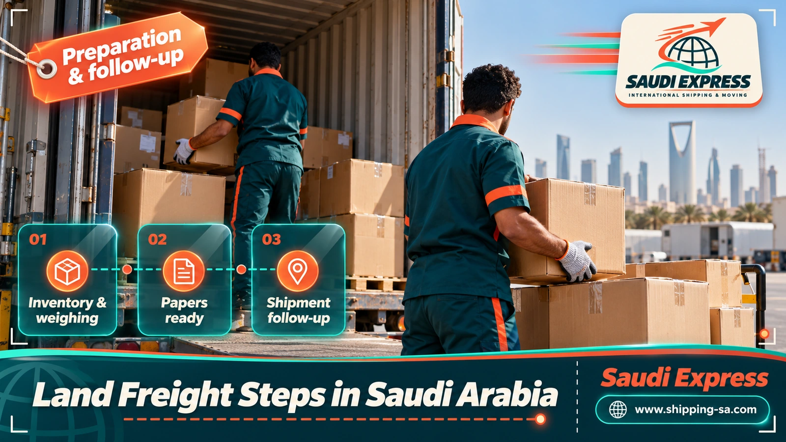 Land Freight Steps in Saudi Arabia