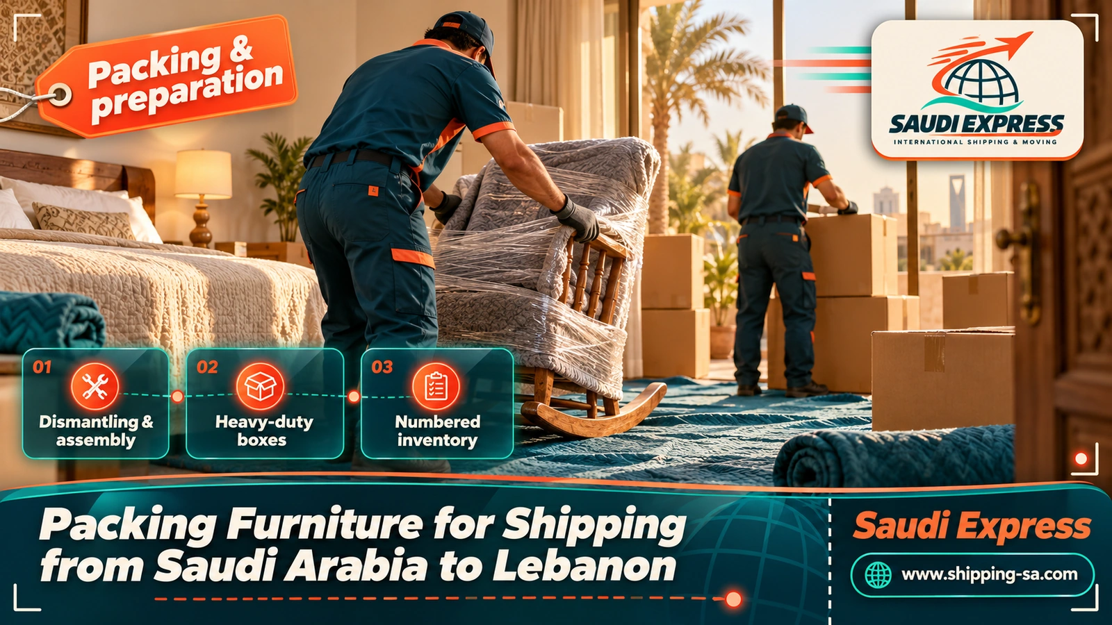 Packing Furniture for Shipping from Saudi Arabia to Lebanon