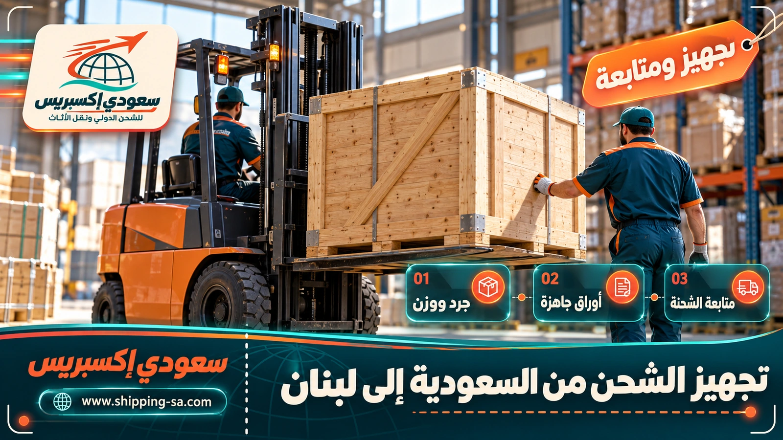 تجهيز الشحن من السعودية إلى لبنان