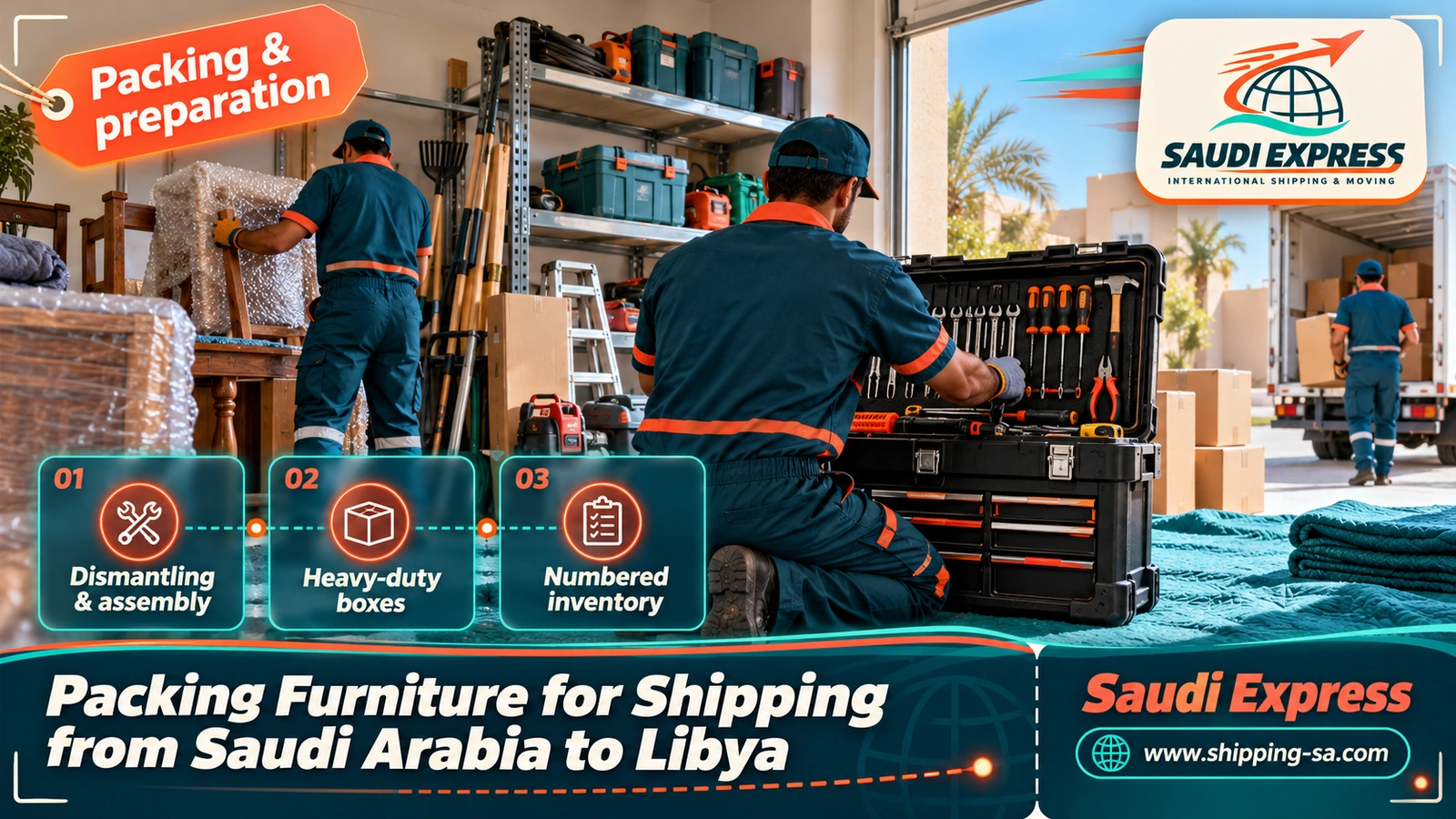Packing Furniture for Shipping from Saudi Arabia to Libya