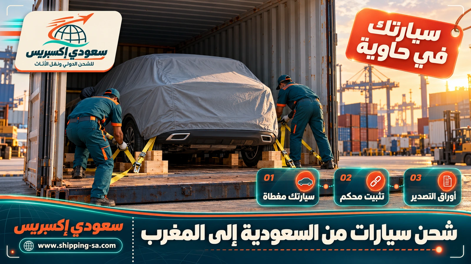 شحن سيارات من السعودية إلى المغرب