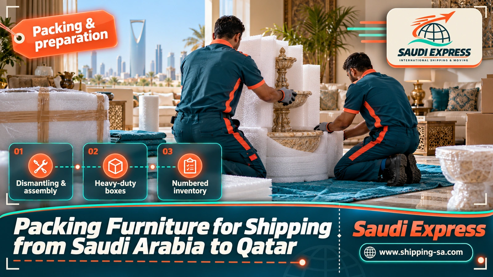 Packing Furniture for Shipping from Saudi Arabia to Qatar