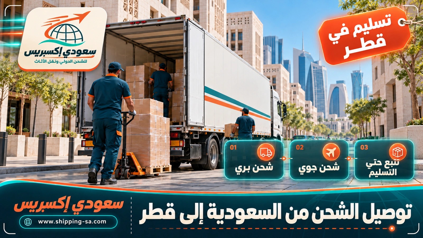 توصيل الشحن من السعودية إلى قطر