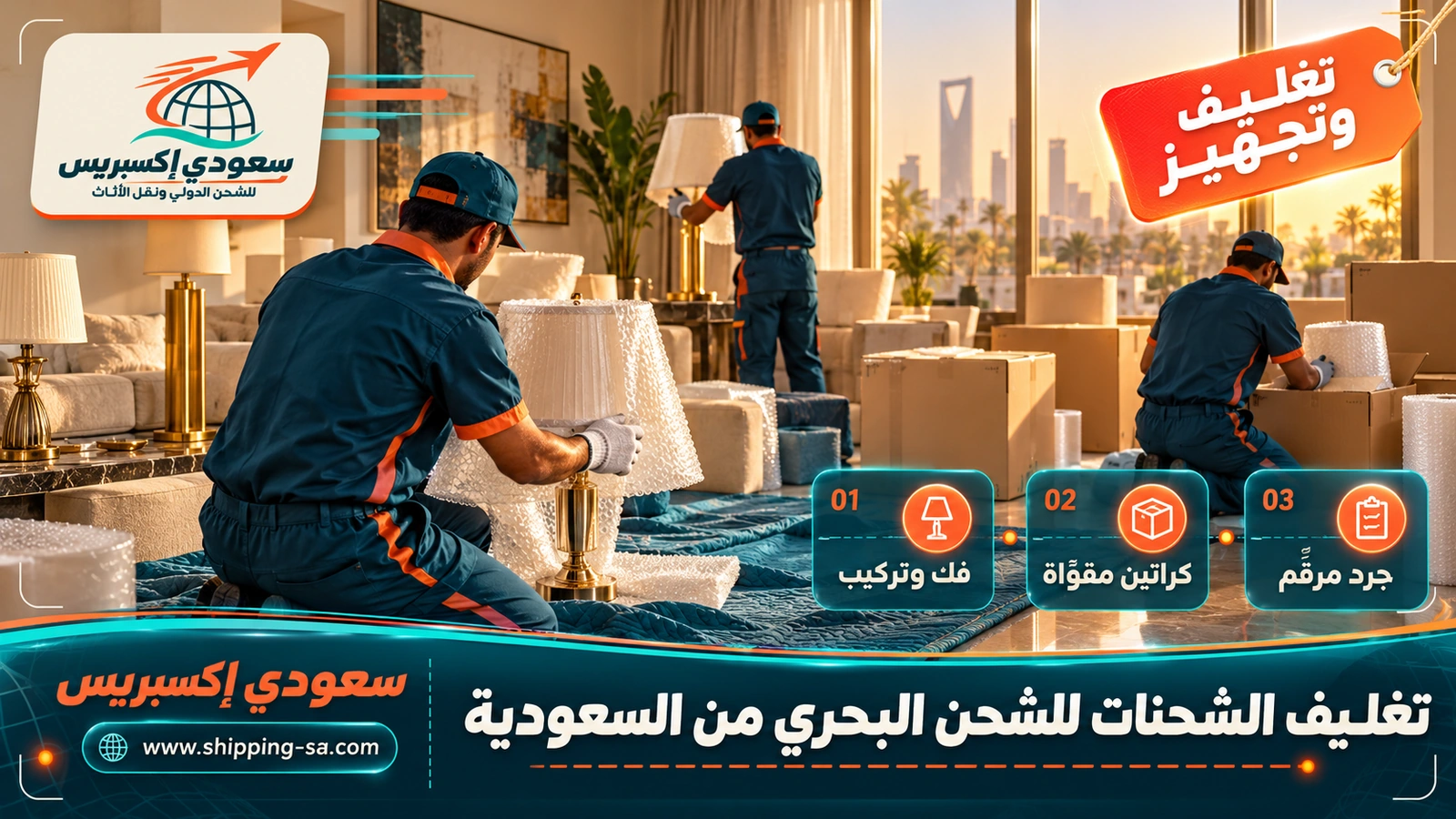 تغليف الشحنات للشحن البحري من السعودية