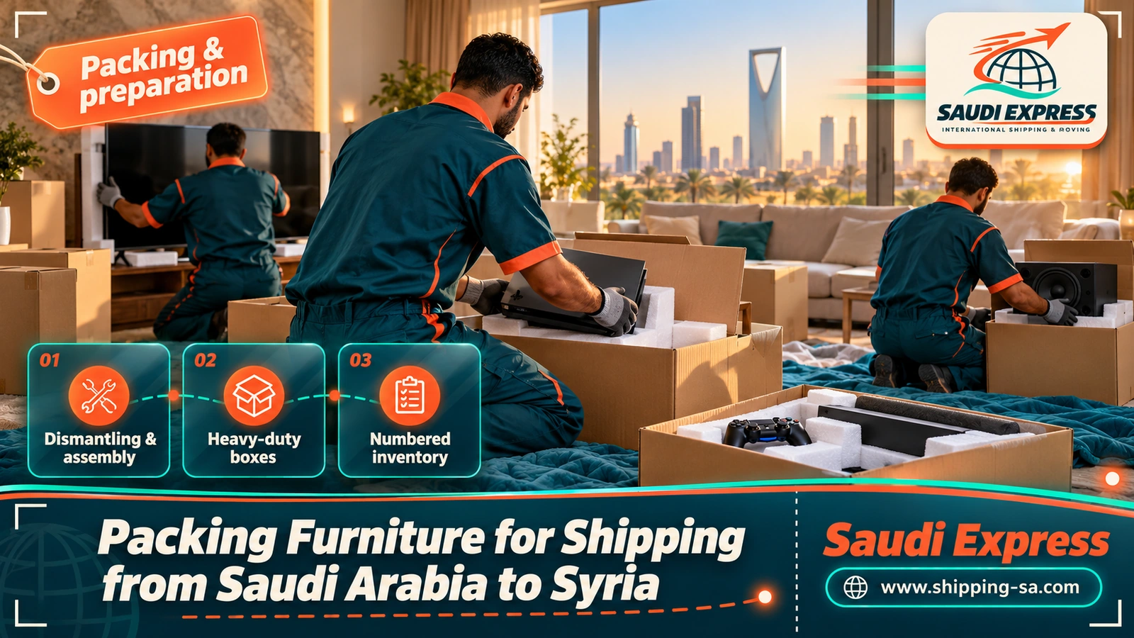 Packing Furniture for Shipping from Saudi Arabia to Syria