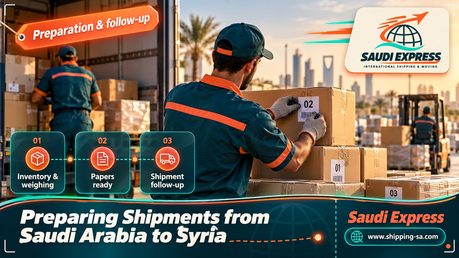 Preparing Shipments from Saudi Arabia to Syria