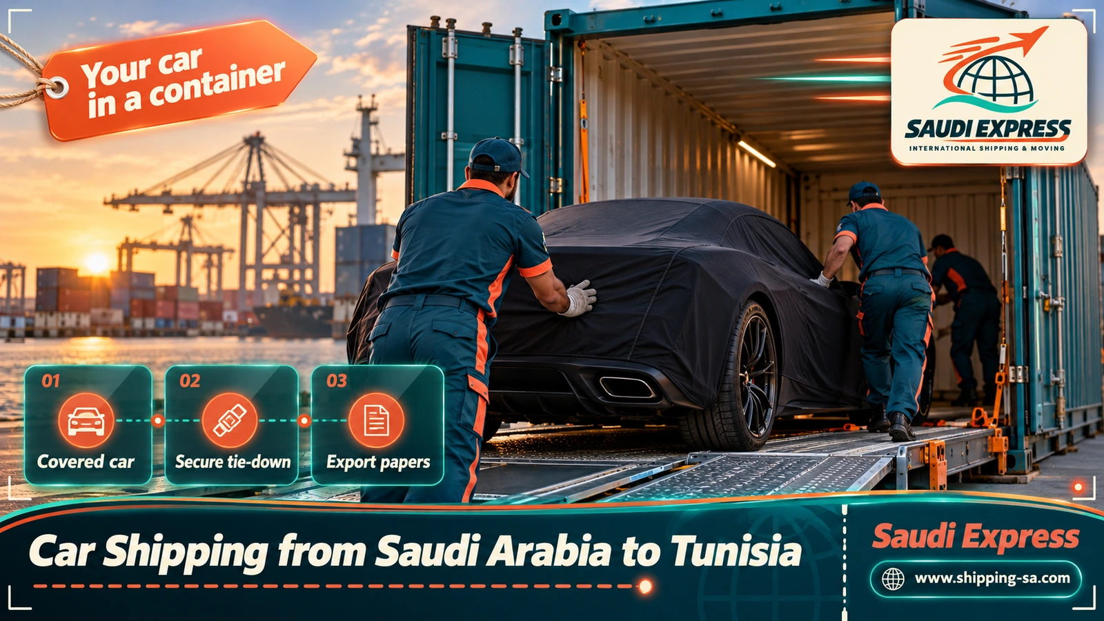 Car Shipping from Saudi Arabia to Tunisia