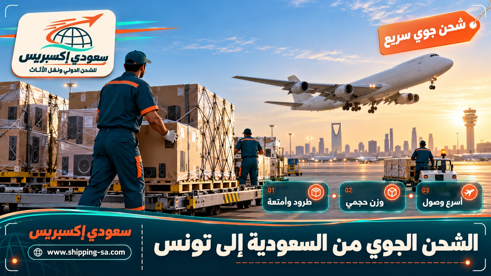 الشحن الجوي من السعودية إلى تونس