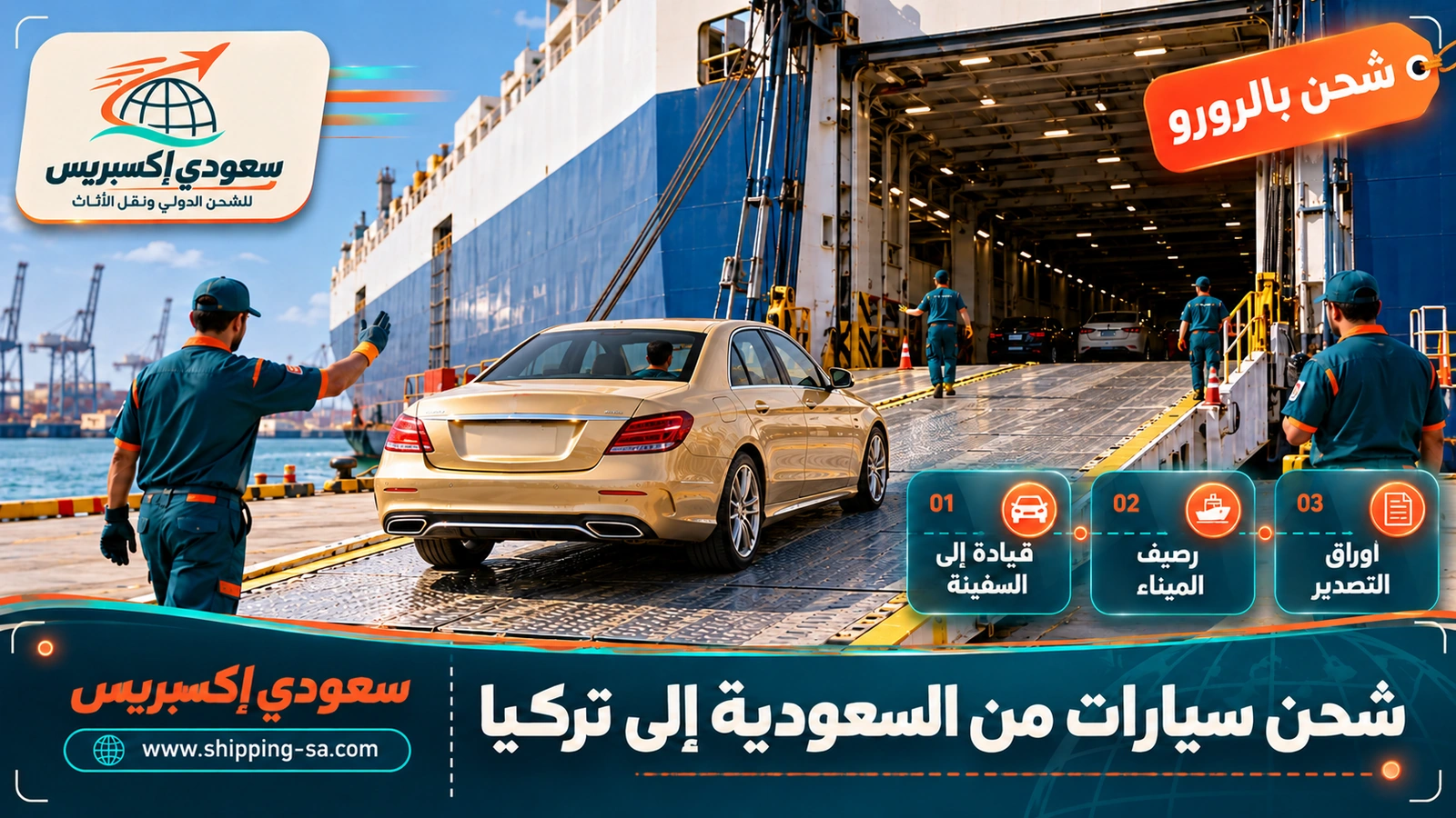 شحن سيارات من السعودية إلى تركيا