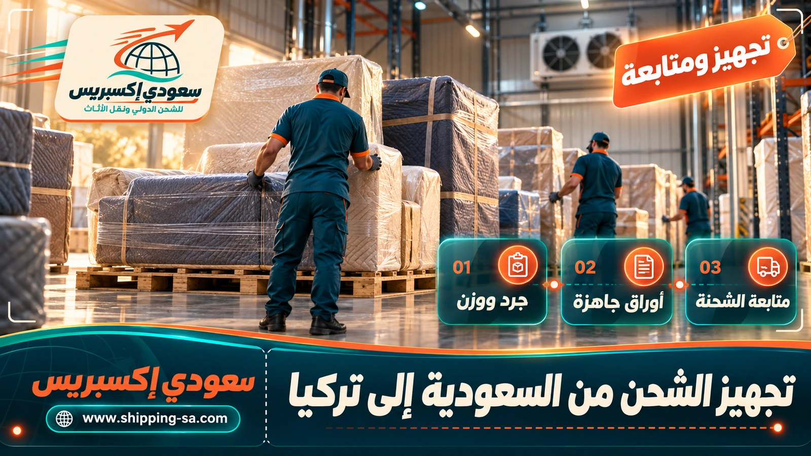 تجهيز الشحن من السعودية إلى تركيا