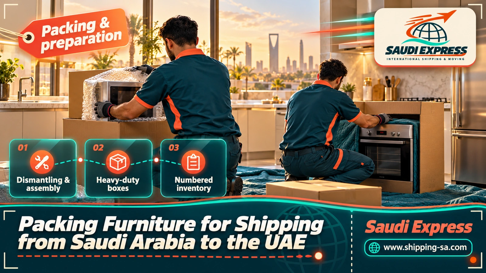Packing Furniture for Shipping from Saudi Arabia to the UAE