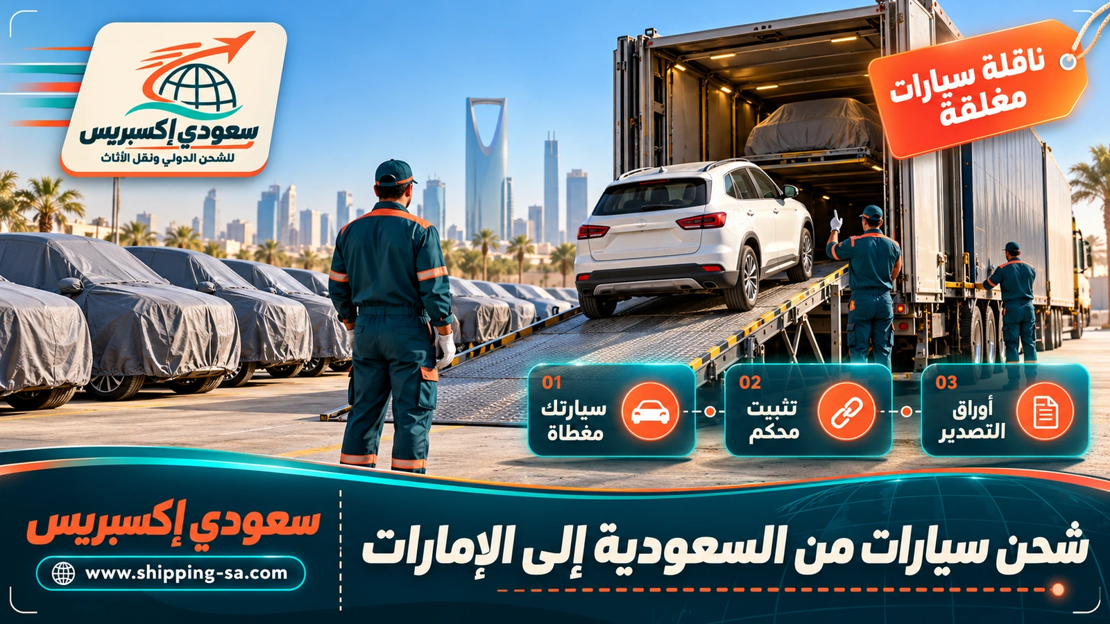 شحن سيارات من السعودية إلى الإمارات
