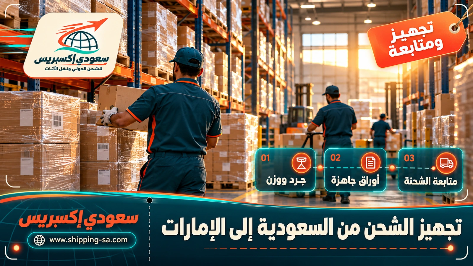تجهيز الشحن من السعودية إلى الإمارات