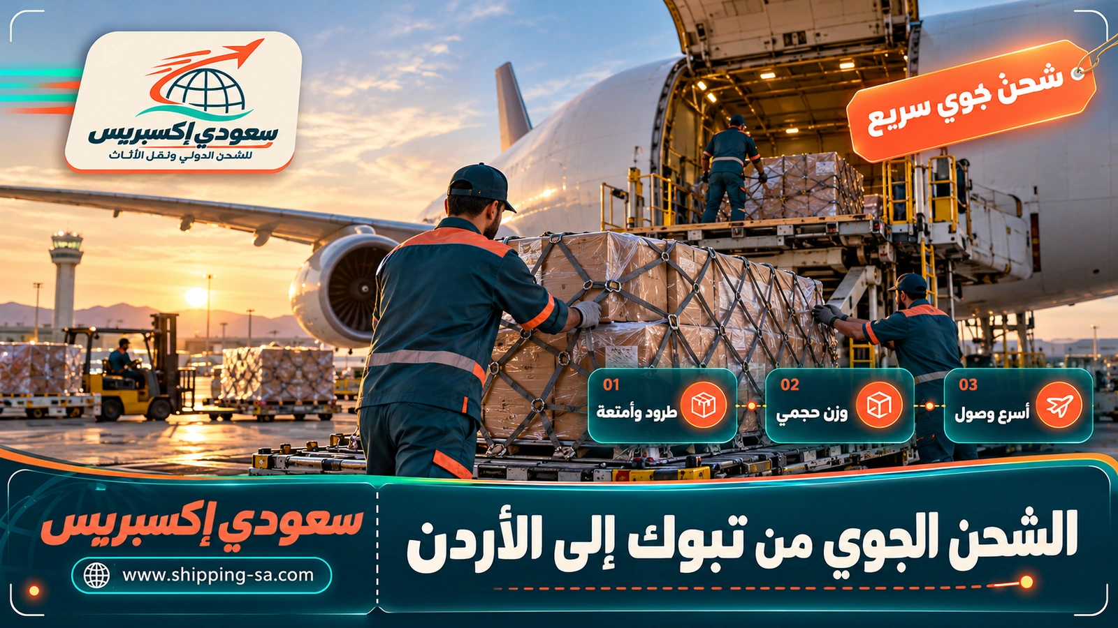 الشحن الجوي من تبوك إلى الأردن