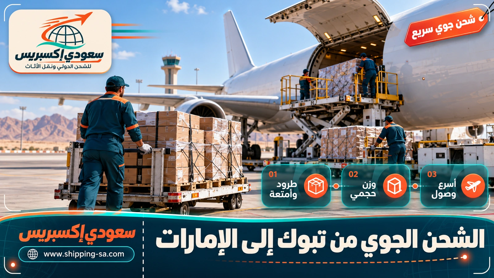 الشحن الجوي من تبوك إلى الإمارات
