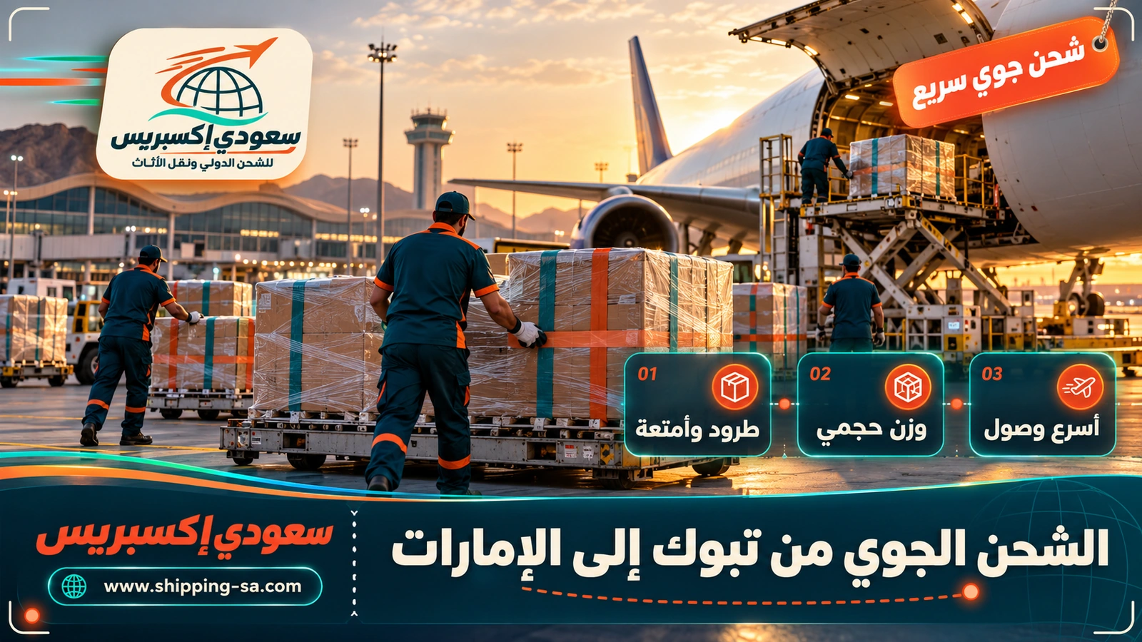 الشحن الجوي من تبوك إلى الإمارات