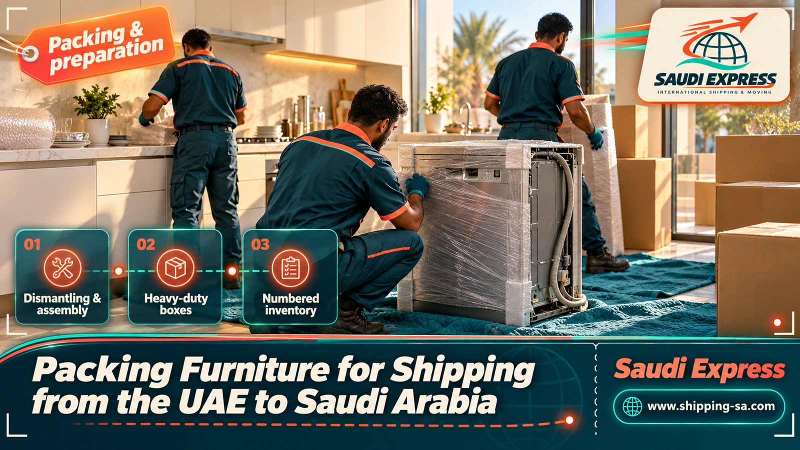 Packing Furniture for Shipping from the UAE to Saudi Arabia