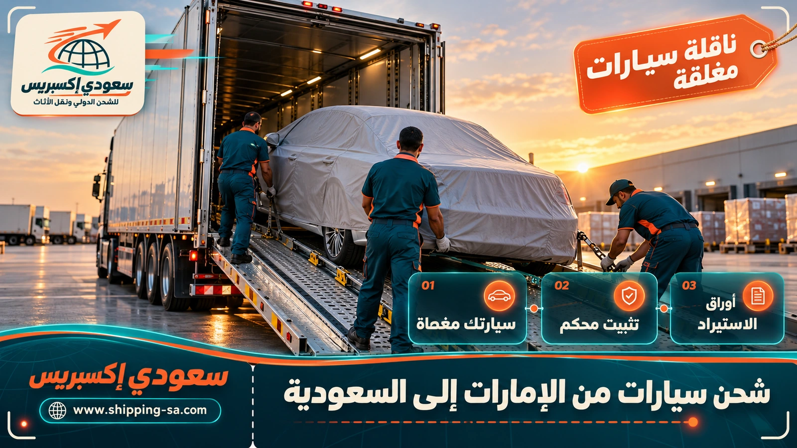شحن سيارات من الإمارات إلى السعودية