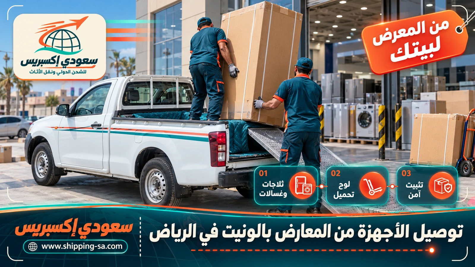 توصيل الأجهزة من المعارض بالونيت في الرياض