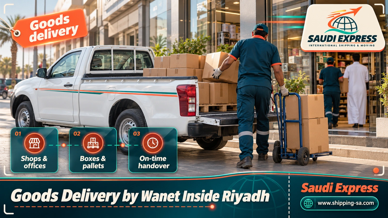 Goods Delivery by Wanet Inside Riyadh
