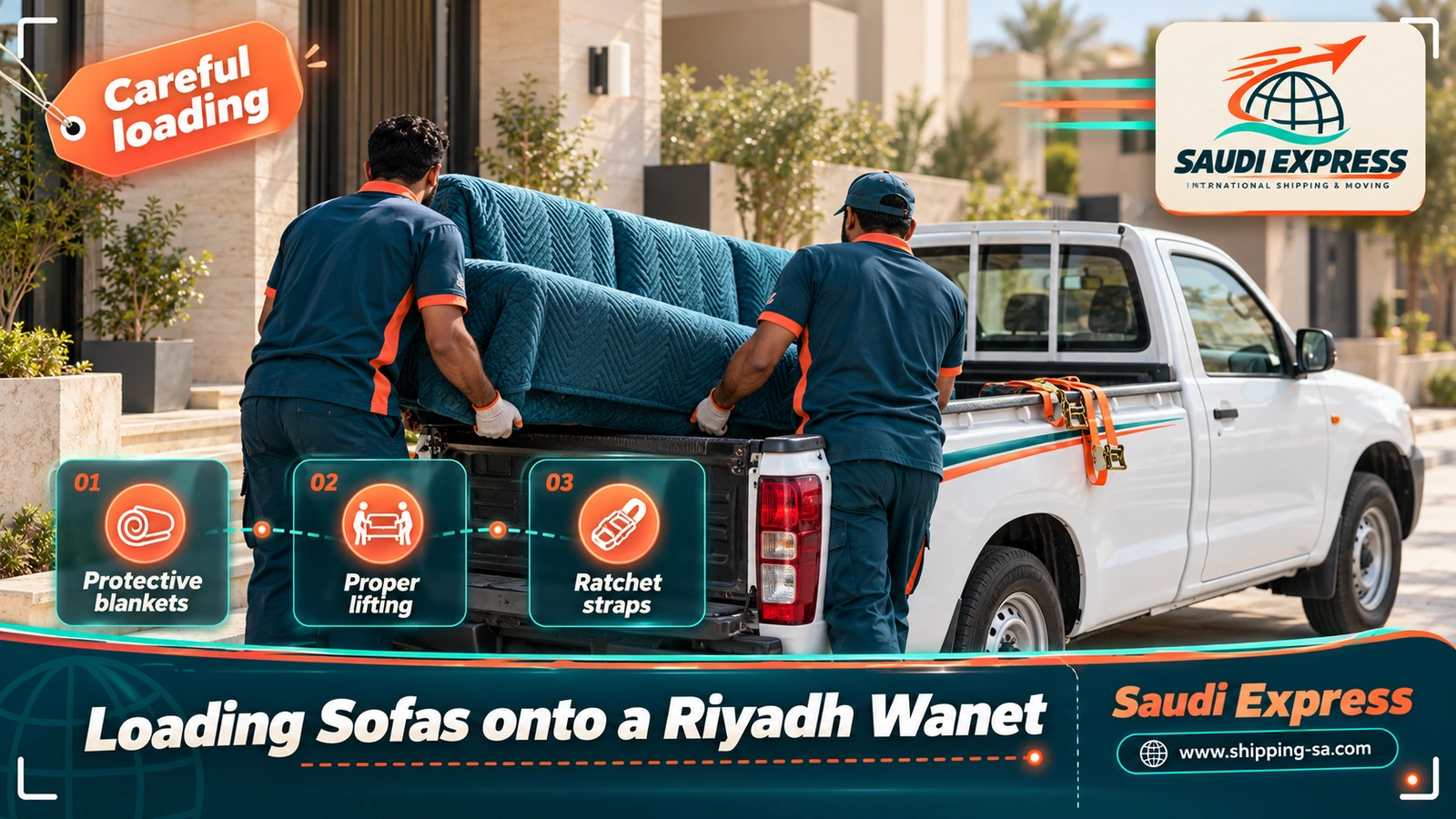 Loading Sofas onto a Riyadh Wanet